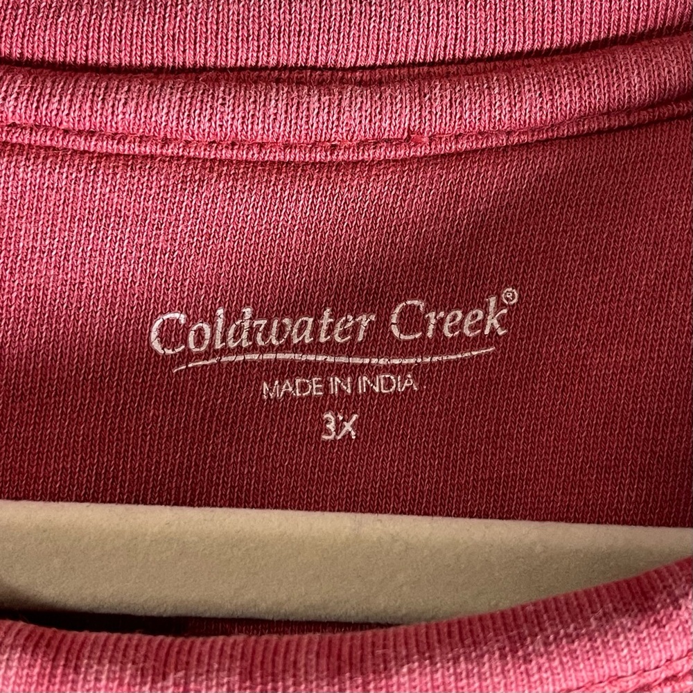 Coldwater Creek Women’s Crimson Floral Embroidered Sweatshirt Sz3X - Picture 3 of 6